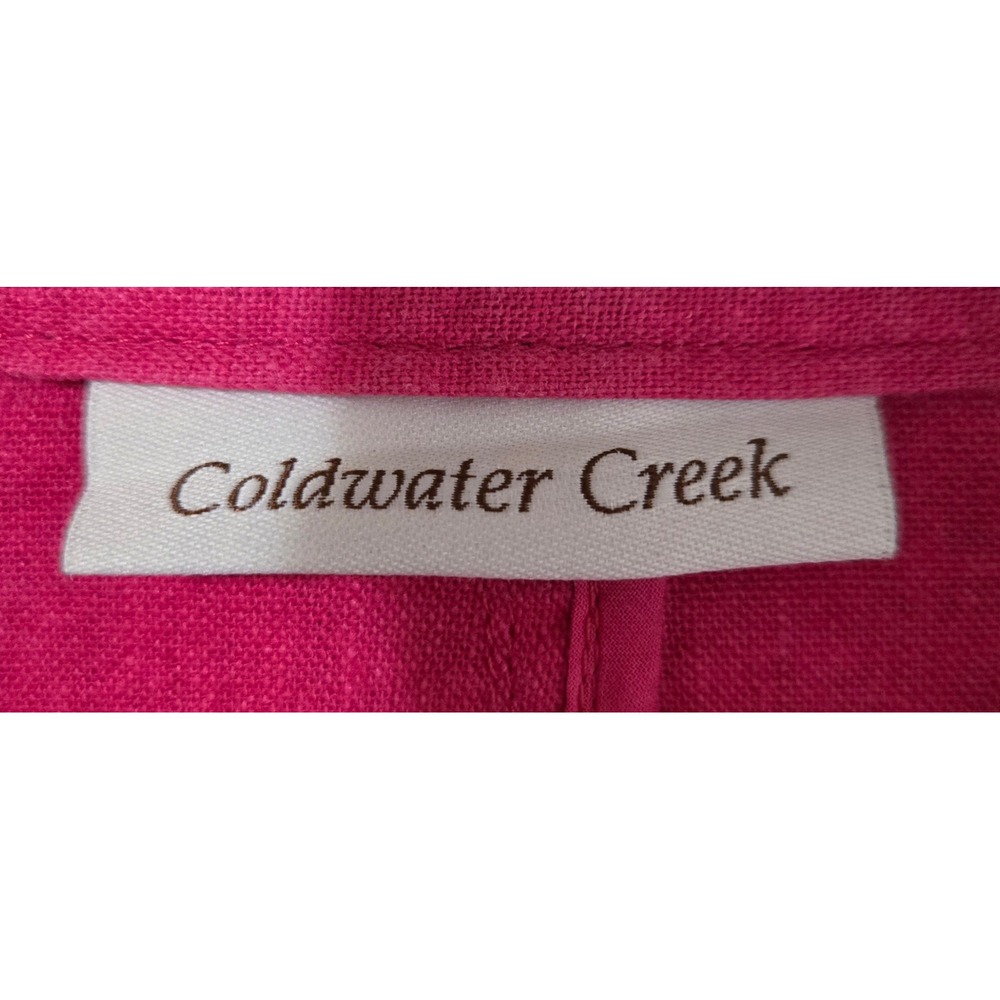 Vintage Coldwater Creek Hot Pink Linen Open Front Blazer 3/4 Sleeve Size 2X - Picture 5 of 9